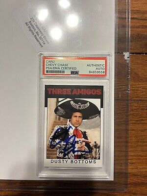 Chevy Chase Signed Three Amigos Dusty Bottoms Trading Card PSA AUTO  AUTHENTIC