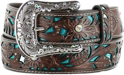 4193 Floral Print Western Belts For Women Cowgirl Cowboy Country Leather WOWOGO Floral Print Western Belts for Women Cowgirl Cowboy  main image 4