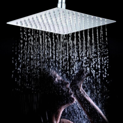Chrom 40X40cm Duschkopf Edelstahl Regendusche Kopfbrause Quadrat Ultradün Dusch