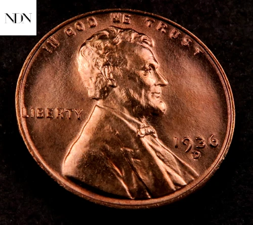 1936-D Lincoln Wheat Penny Cent - Gem BU Red