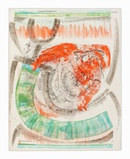 1979 William Sylvester Gamble Oil Painting Abstract Watercolor Mid Century Brush