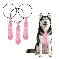 3Pcs Dog Collar Grooming Ties Dog Neck Ties Pink
