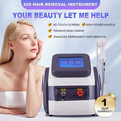 Diode laser, painless hair removal, three wavelengths (755 nm, 808 nm, 1064 nm).