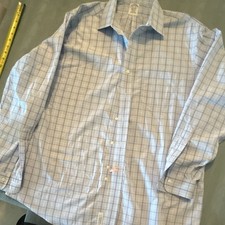 Brooks Brothers Light Blue Plaid Long Sleeve Classic Fit Men's Dress Shirt