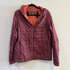 Patagonia Women’s Nano Puff Hoody Jacket Quilted Oxblood red Size Large