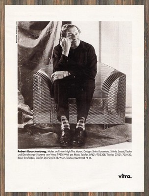 Vitra Sitzmöbel - Robert Rauschenberg - Werbeanzeige Original-Werbung 1995