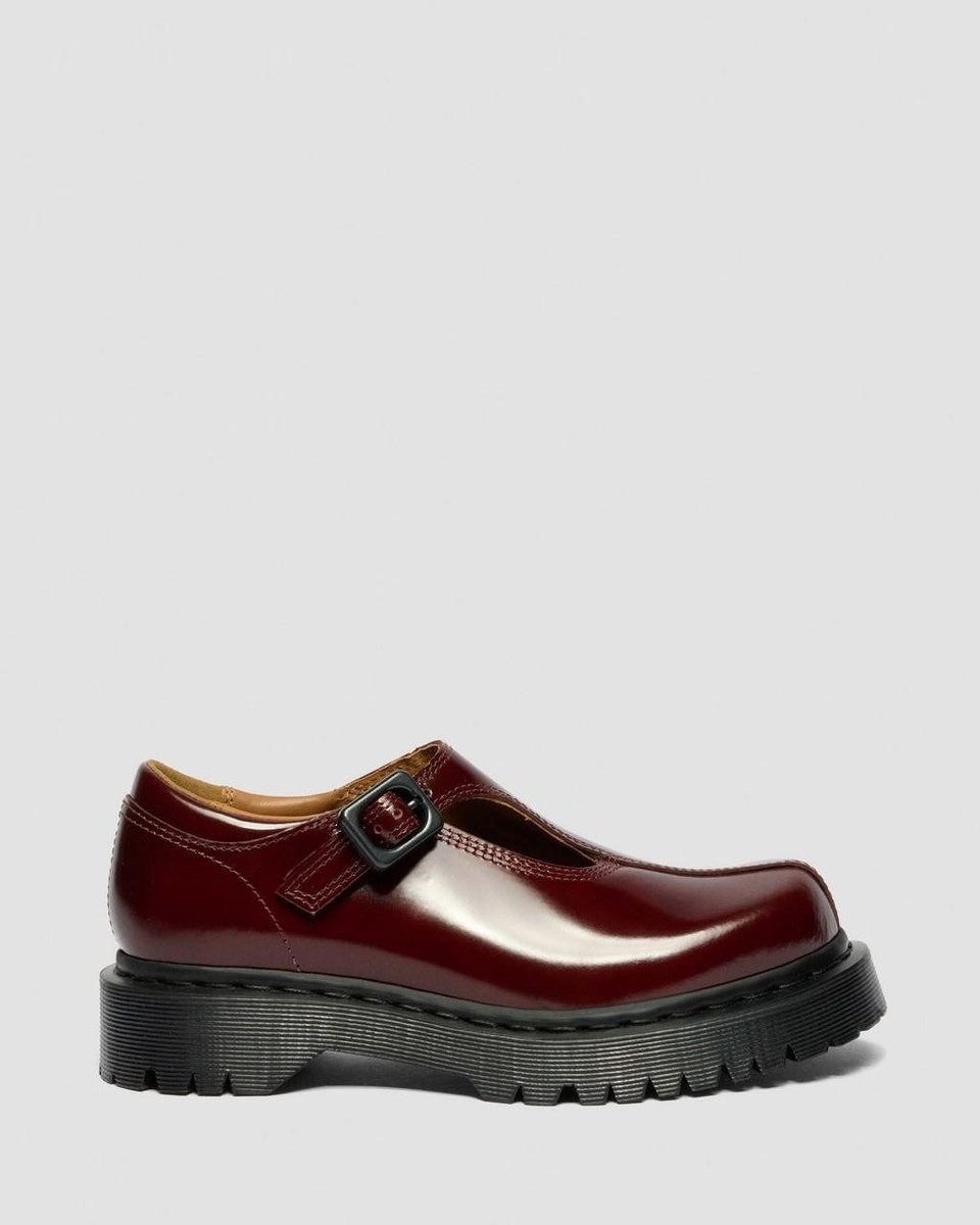 Dr. Martens Rejena Mary Jane Laquered Leather Shoes Cherry Red | eBay
