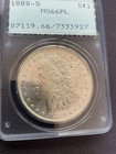 1880 S Morgan Dollar PCGS MS66PL Rattler Holder