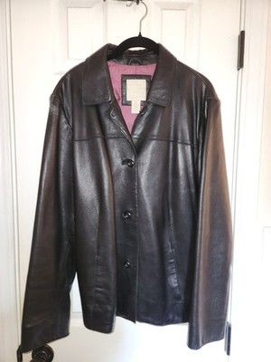 J. Jill Leather Jacket Women s Sz Medium Tall Black Three Buttons Classic Soft!