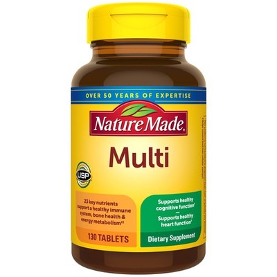Nature Made Multivitamin Tablets with Vitamin 130 Count (Pack of 1), No Color 