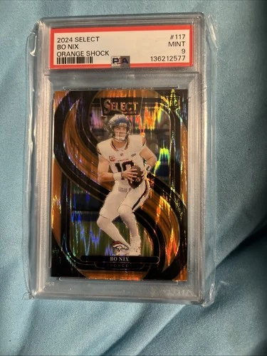 2024 Select Bo Nix Orange Shock Rc 281/399 Color Match PSA 9