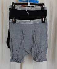 Hanes 6 PACK Mens Underwear Boxer Briefs Cool  Breathable Gray/Black Size S