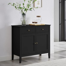 Black Two Doors Two Drawer Sideboard - Hales Black Range
