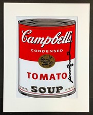 Campbell Soup Can - Hand Signed Andy Warhol FRAME READY  11x14 Matted Lithograph