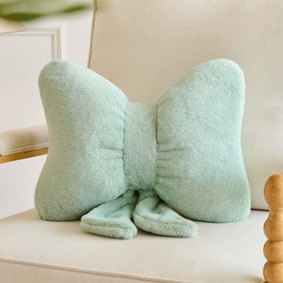 Bowknot Pillow Sage Green Cute Bow Decorative Throw Pillows 12'' Aesthetic Hom...
