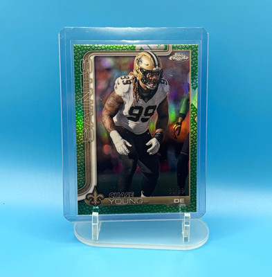 Topps Chrome 2025 Chase Young New Orleans Saints Green Refractor #220 /99