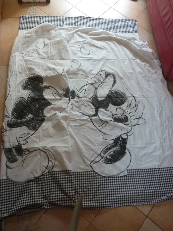 Bettwäsche Doppelpack  "Mickey Mouse" Baumwollleinen 1,35 x 2 m + 80 x 80 cm - Bild 1 von 4