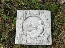 Steinfigur Wanddeko Sternzeichen Jungfrau Relief Garten Deko Figur Skulptur