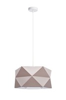 Pendelleuchte Weiß Braun Stoff Schirm E27 Ø70 Cm Esszimmer HäNgelampe Blendarm