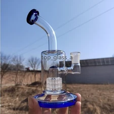 8" Matrix recycle rig Water Smoking Pipes shisha Hookah tube bong  14mm blue bow