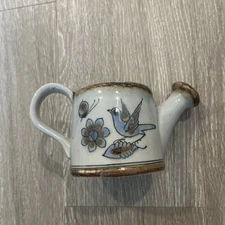 El Palomar Mexico Pottery Ken Edwards Watering Can Blue Bird Folk Art Planter