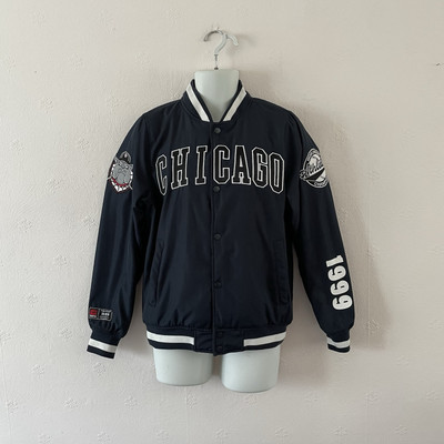 FSBN CHICAGO BOMBERJACKE - S - NAVY BLUE - VARSITY 1999