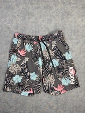 Hurley Swim Trunks Shorts Mens Large Gray Flo...