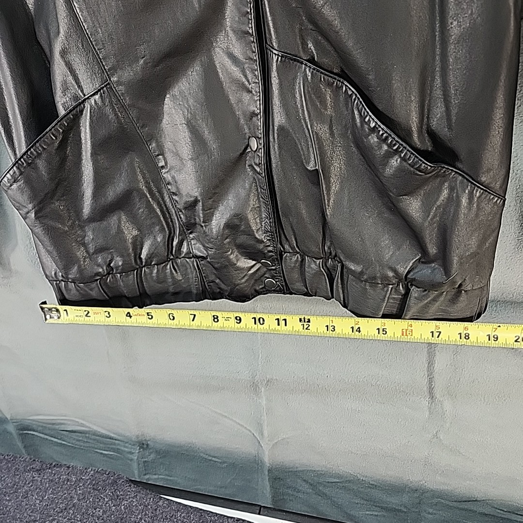 80s Tibor Black Patchwork Leather Motorcycle Jack… - image 12