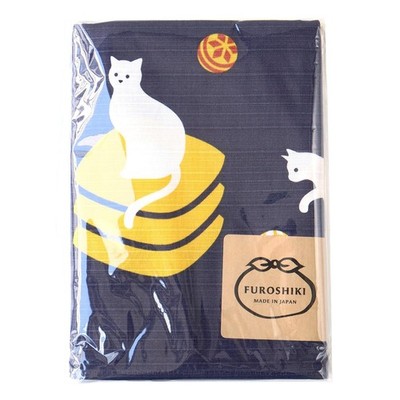 Miyamoto-Towel Furoshiki  Ozabu Cat  70x70cm, Okami-san s Large Furoshiki 6560