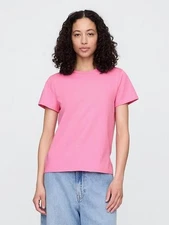 GAP Women's Favorite Crewneck Cotton T-Shirt-Love Letter Pink-Size M