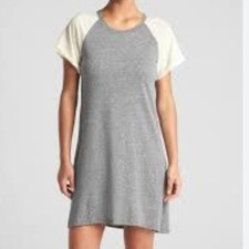 Gap Raglan Sleeve Swing Dress L Shift Comfy Grey Lounge