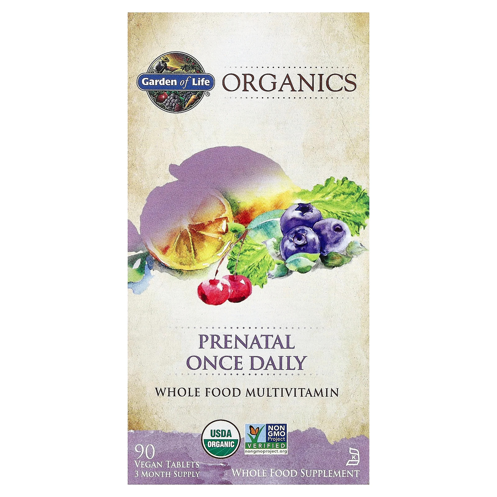Garden of Life Mykind Organics Prenatal Once Daily 90 веганских таблеток без молочных продуктов