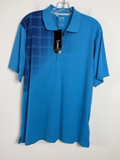 Adidas Polo Shirt Mens Sz Medium Navy Blue Cobalt Golf Performance New
