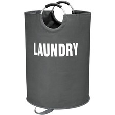 160L XX-Large Laundry Basket Freestanding Tall Clothes Hamper Dark Grey