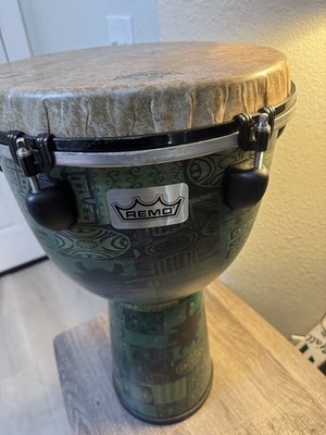 remo apex mondo djembe green kinte cloth 12 inch made in USA !!! 