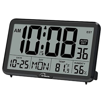  Auto Set Digital Wall Clock Battery Operated, Desk Clocks with Black