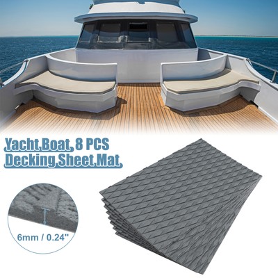 8Stk. 14,96 ''x9,84'' EVA Decksbelag Blatt Matte für Boot Auto Decke Pad Grau