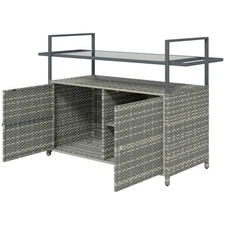Bar Table Powder-coated Steel Frame with Hand-woven All-weather PE Wicker