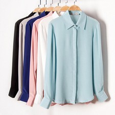 Silk Blouse Long Sleeve For Women Formal Top Mulberry Silk T Shirt Button