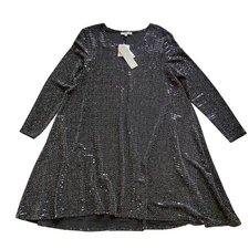 NWT Joan Vaas Sequin A-Line Party Dress Size L Holiday New Year's