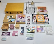 MIXED LOT OF CRAFT SUPPLIES - Boxes & Wood Craft Stuff - Some Misc. New/Used 19p