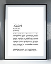 Katze Wandbildspruch Kunstdruck Bild Deko Poster Din A4 Geschenkidee