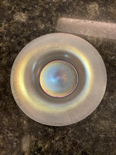 CARDER ERA STEUBEN "VERRE de SOIE" IRIDESCENT UNDER PLATE