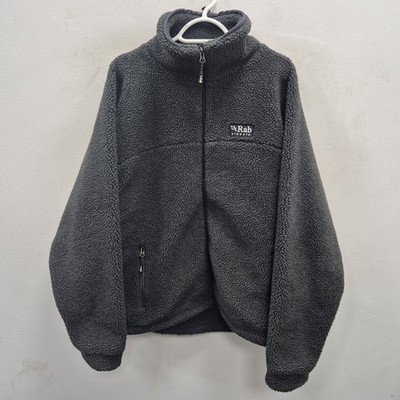 Rab Original Pile Teddy Bear Full Zip Warm Fleece Grey Chunky Jacket Size XL