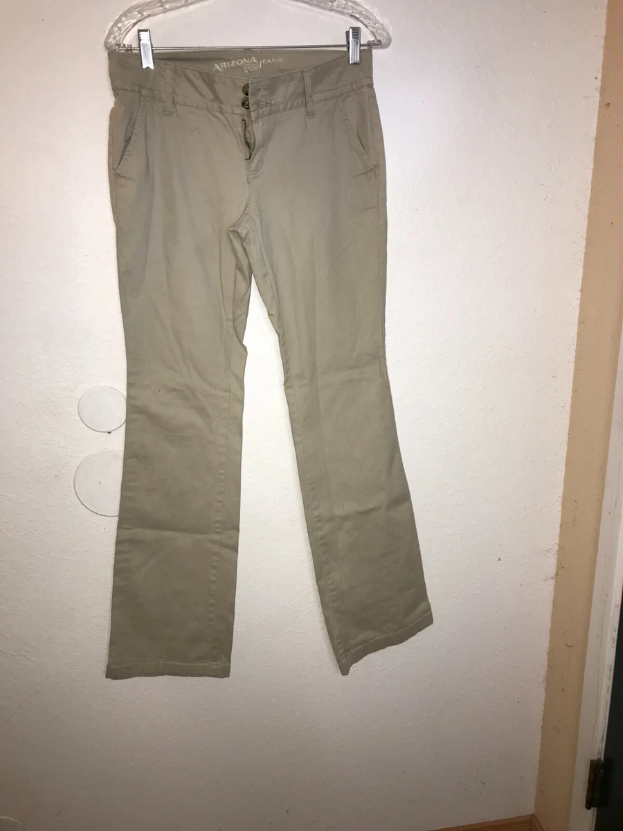 Women s Arizona Khaki Pants Boot Cut Low Rise Size 5 Long eBay