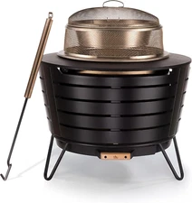 Brand Patio Smokeless Fire Pit with Heat Deflector and Screen & Poker Bundle