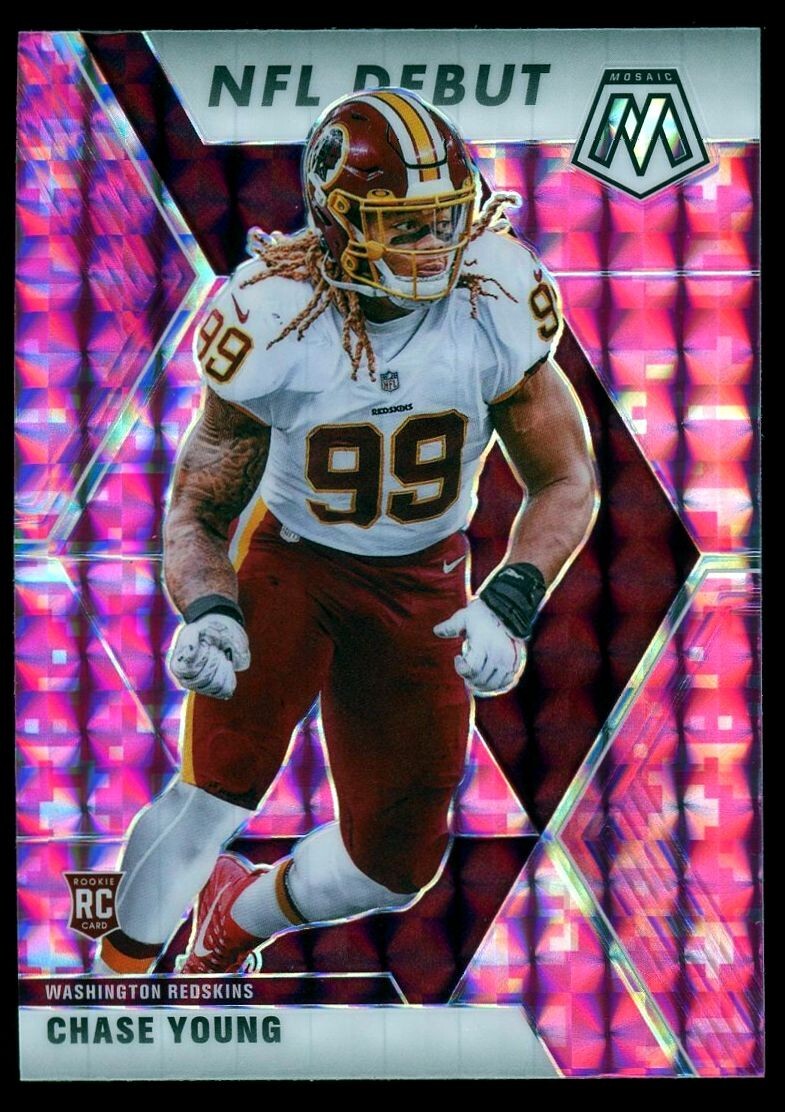 2020 Panini Mosaic #272 Chase Young RC Debut Pink Camo Prizm