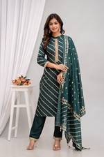 Indian Bollywood For Women New Style Ethnic Kurta With paint and Dupatta Set