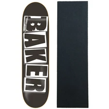 BAKER Skateboard Deck LOGO BLACK/WHITE 8.125" with JESSUP Griptape