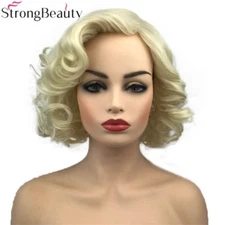 1920s Retro Short Curly Synthetic Wigs Heat Resistant Blonde Hair Women Wigs